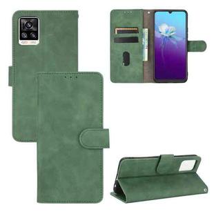 For vivo V20 4G (Indian Version) Solid Color Skin Feel Magnetic Buckle Horizontal Flip Calf Texture PU Leather Case with Holder & Card Slots & Wallet(Green)