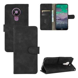 For Nokia 3.4 Solid Color Skin Feel Magnetic Buckle Horizontal Flip Calf Texture PU Leather Case with Holder & Card Slots & Wallet(Black)