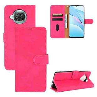 For Xiaomi Mi 10T Lite 5G Solid Color Skin Feel Magnetic Buckle Horizontal Flip Calf Texture PU Leather Case with Holder & Card Slots & Wallet(Rose Red)