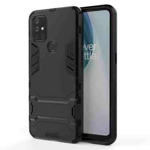 For OnePlus Nord N10 5G Shockproof PC + TPU Protective Case with Hidden Holder(Black)