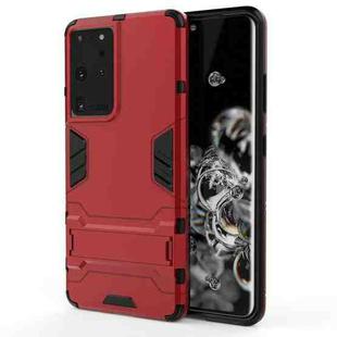 For Samsung Galaxy S21 Ultra 5G Shockproof PC + TPU Protective Case with Hidden Holder(Red)