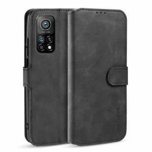 For Xiaomi Mi 10T / 10T Pro DG.MING Retro Oil Side Horizontal Flip Case with Holder & Card Slots & Wallet(Black)