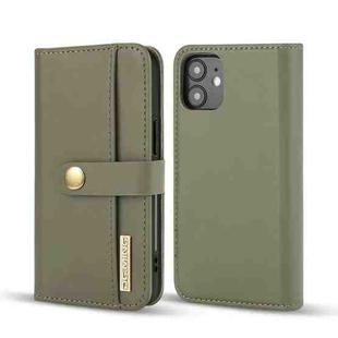 DG.MING Lambskin Detachable Horizontal Flip Magnetic Case For iPhone 12 mini(Green)