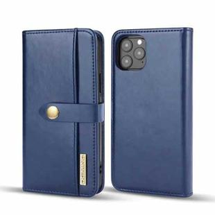 DG.MING Lambskin Detachable Horizontal Flip Magnetic Case For iPhone 12 Pro Max(Blue)