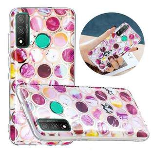 For Huawei P Smart 2020 Flat Plating Splicing Gilding Protective Case(Round Color Matching)
