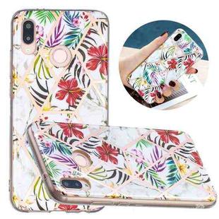 For Huawei P20 Lite Flat Plating Splicing Gilding Protective Case(Tropical Rainforest Color Matching)