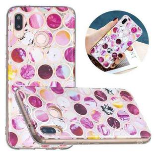 For Huawei P20 Lite Flat Plating Splicing Gilding Protective Case(Round Color Matching)