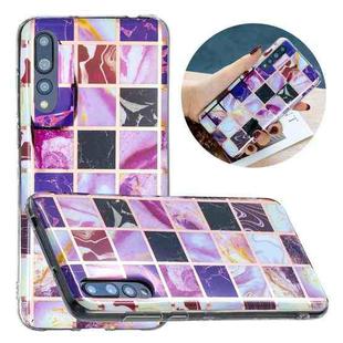 For Huawei P20 Pro Flat Plating Splicing Gilding Protective Case(Square Color Matching)