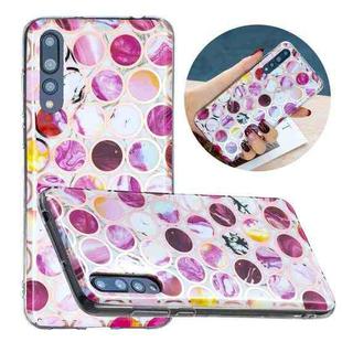 For Huawei P20 Pro Flat Plating Splicing Gilding Protective Case(Round Color Matching)