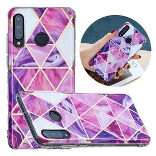 For Huawei P30 Lite Flat Plating Splicing Gilding Protective Case(Rose Red Purple Color Matching)