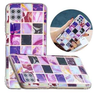 For Huawei P40 Lite Flat Plating Splicing Gilding Protective Case(Square Color Matching)