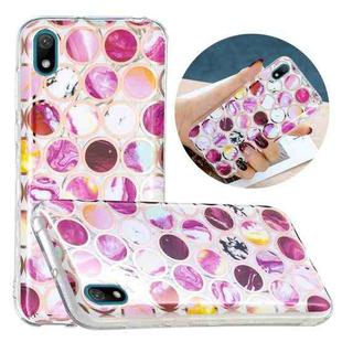 For Huawei Y5 (2019) Flat Plating Splicing Gilding Protective Case(Round Color Matching)