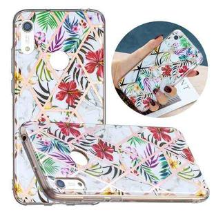 For Huawei Y6 (2019) Flat Plating Splicing Gilding Protective Case(Tropical Rainforest Color Matching)