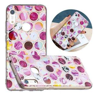 For Huawei Y6 (2019) Flat Plating Splicing Gilding Protective Case(Round Color Matching)