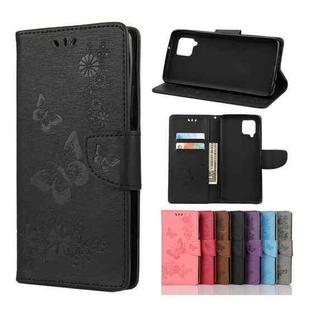 For Samsung Galaxy A42 5G Butterflies Embossing Horizontal Flip Leather Case with Holder & Card Slots & Wallet(Black)