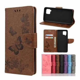 For Samsung Galaxy A42 5G Butterflies Embossing Horizontal Flip Leather Case with Holder & Card Slots & Wallet(Brown)
