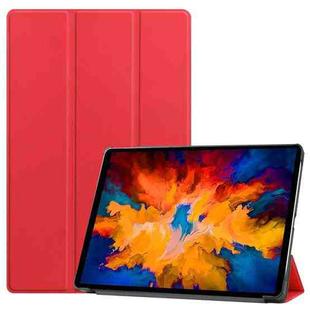 For Lenovo Tab P11 Pro (TB-XJ706F) Custer Texture Horizontal Flip Leather Case with Three-folding Holder & Sleep / Wake-up Function(Red)