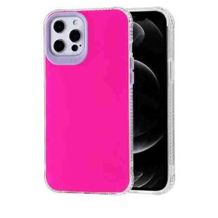 TPU + Acrylic Anti-fall Mirror Phone Protective Case For iPhone 12 / 12 Pro(Rose Red)