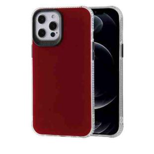 TPU + Acrylic Anti-fall Mirror Phone Protective Case For iPhone 12 / 12 Pro(Wine Red)