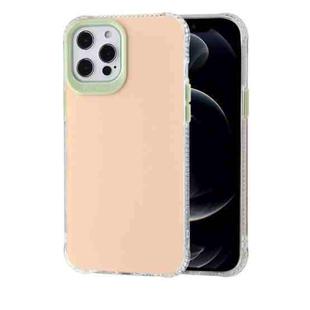 TPU + Acrylic Anti-fall Mirror Phone Protective Case For iPhone 12 / 12 Pro(Pink Green)