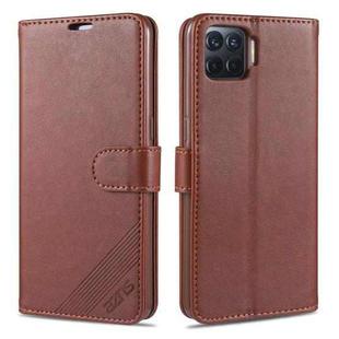 For OPPO F17 Pro / A93 AZNS Sheepskin Texture Horizontal Flip Leather Case with Holder & Card Slots & Wallet(Brown)