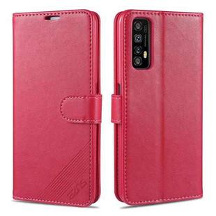 For OPPO Realme 7 4G AZNS Sheepskin Texture Horizontal Flip Leather Case with Holder & Card Slots & Wallet(Red)
