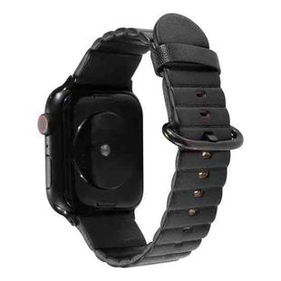 Loop Stripes Watch Band with Iron Buckle For Apple Watch Series 7 45mm / 6 & SE & 5 & 4 44mm / 3 & 2 & 1 42mm(Black)