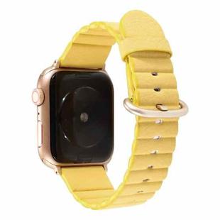 Loop Stripes Watch Band with Iron Buckle For Apple Watch Series 7 45mm / 6 & SE & 5 & 4 44mm / 3 & 2 & 1 42mm(Yellow)