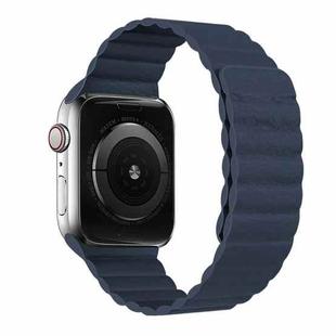 Two Loop Magnetic Watch Band For Apple Watch Series 7 41mm / 6 & SE & 5 & 4 40mm / 3 & 2 & 1 38mm(Navy Blue)