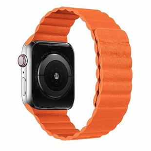 Two Loop Magnetic Watch Band For Apple Watch Series 7 41mm / 6 & SE & 5 & 4 40mm / 3 & 2 & 1 38mm(Orange)