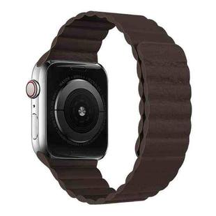 Two Loop Magnetic Watch Band For Apple Watch Series 7 41mm / 6 & SE & 5 & 4 40mm / 3 & 2 & 1 38mm(Dark Brown)