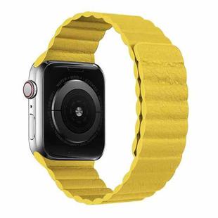 Two Loop Magnetic Watch Band For Apple Watch Series 7 45mm / 6 & SE & 5 & 4 44mm / 3 & 2 & 1 42mm(Yellow)