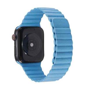 Two Loop Magnetic Watch Band For Apple Watch Ultra 49mm&Watch Ultra 2 49mm / Series 9&8&7 45mm / SE 3&SE 2&6&SE&5&4 44mm / 3&2&1 42mm (Chrysanthemum Blue)