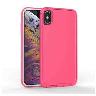 For iPhone XS Max 360 All-inclusive Shockproof Precise Hole PC + TPU Protective Case(Rose Red)