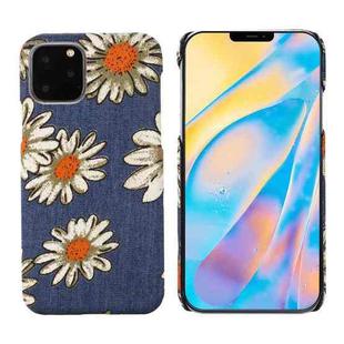 For iPhone 12 mini PC + Denim Texture Printing Protective Case For iPhone12 mini(Yellow Cherysanthemum)