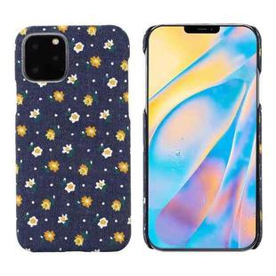 PC + Denim Texture Printing Protective Case For iPhone 11 Pro Max(Yellow Flower)