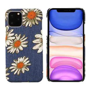 PC + Denim Texture Printing Protective Case For iPhone 11(Yellow Cherysanthemum)