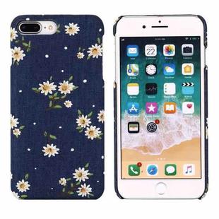 PC + Denim Texture Printing Protective Case For iPhone 8 Plus & 7 Plus(White Flower)