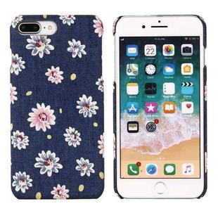 PC + Denim Texture Printing Protective Case For iPhone 8 Plus & 7 Plus(Pink Peach Blossom)
