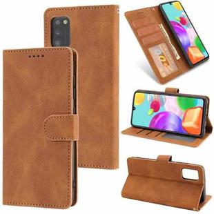 For Samsung Galaxy A41 Fantasy Classic Skin-feel Calfskin Texture Magnetic Buckle Horizontal Flip PU Leather Case with Holder & Card Slot & Wallet(Brown)