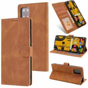 For Samsung Galaxy A81 /Note10 Lite Fantasy Classic Skin-feel Calfskin Texture Magnetic Buckle Horizontal Flip PU Leather Case with Holder & Card Slot & Wallet(Brown)