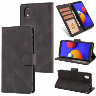 For Samsung Galaxy A01 Core Fantasy Classic Skin-feel Calfskin Texture Magnetic Buckle Horizontal Flip PU Leather Case with Holder & Card Slot & Wallet(Black)