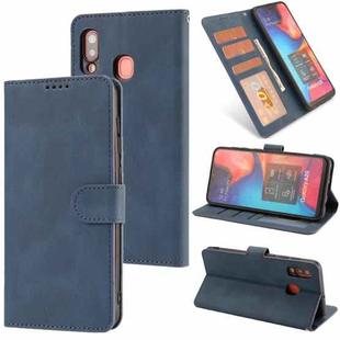 For Samsung Galaxy A20 / A30 Fantasy Classic Skin-feel Calfskin Texture Magnetic Buckle Horizontal Flip PU Leather Case with Holder & Card Slot & Wallet(Blue)