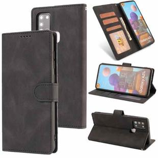 For Samsung Galaxy A21s Fantasy Classic Skin-feel Calfskin Texture Magnetic Buckle Horizontal Flip PU Leather Case with Holder & Card Slot & Wallet(Black)