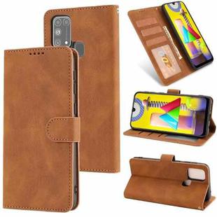 For Samsung Galaxy M31 Fantasy Classic Skin-feel Calfskin Texture Magnetic Buckle Horizontal Flip PU Leather Case with Holder & Card Slot & Wallet(Brown)