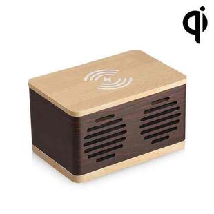 D70 QI Standard Subwoofer Wooden Bluetooth 4.2 Speaker, Support TF Card & 3.5mm AUX Yellow