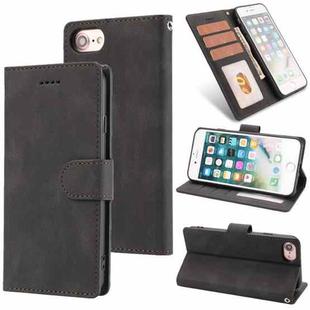 For iPhone SE 2022 / SE 2020 / 8 / 7 Fantasy Classic Skin-feel Calfskin Texture Magnetic Buckle Horizontal Flip PU Leather Case with Holder & Card Slot & Wallet(Black)