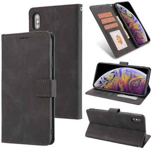 For iPhone X / XS Fantasy Classic Skin-feel Calfskin Texture Magnetic Buckle Horizontal Flip PU Leather Case with Holder & Card Slot & Wallet(Black)