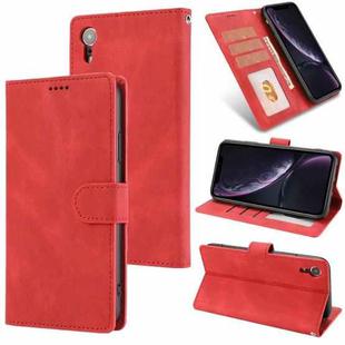 For iPhone XR Fantasy Classic Skin-feel Calfskin Texture Magnetic Buckle Horizontal Flip PU Leather Case with Holder & Card Slot & Wallet(Red)