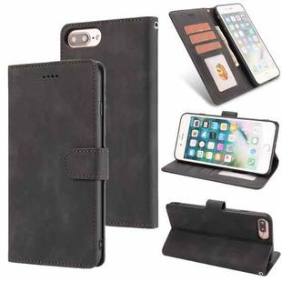 Fantasy Classic Skin-feel Calfskin Texture Magnetic Buckle Horizontal Flip PU Leather Case with Holder & Card Slot & Wallet For iPhone 8 Plus / 7 Plus(Black)